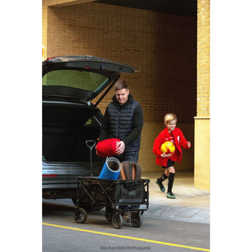 дом и начин на живот бг BLACK+DECKER сгъваема количка за съхранение сгъваема помощна количка издържа до 176 lbs. черен V8R6ZD131