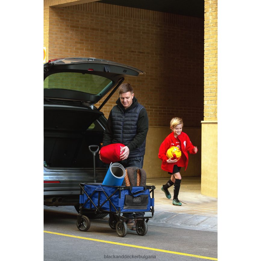 дом и начин на живот бг BLACK+DECKER сгъваема количка за съхранение сгъваема помощна количка издържа до 176 lbs. син V8R6ZD132