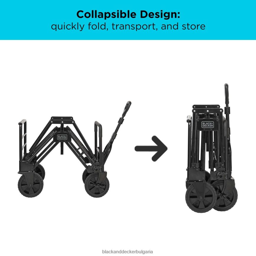 дом и начин на живот бг BLACK+DECKER 3 в 1 сгъваема количка за съхранение универсален ръчен камион издържа до 150 lbs. черен V8R6ZD133