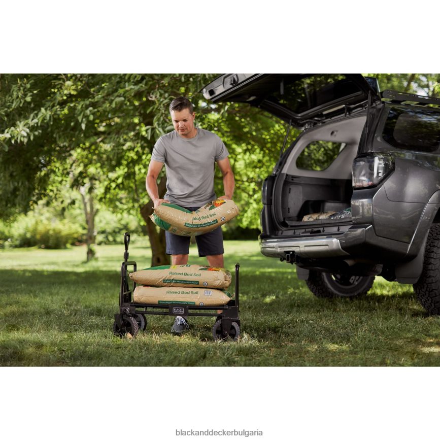 дом и начин на живот бг BLACK+DECKER 3 в 1 сгъваема количка за съхранение универсален ръчен камион издържа до 150 lbs. черен V8R6ZD133