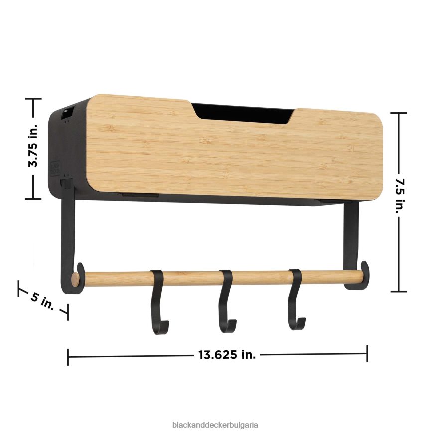 дом и начин на живот бг BLACK+DECKER окачена/магнитна стелажна система - рафт с врата със скоби (t) V8R6ZD127