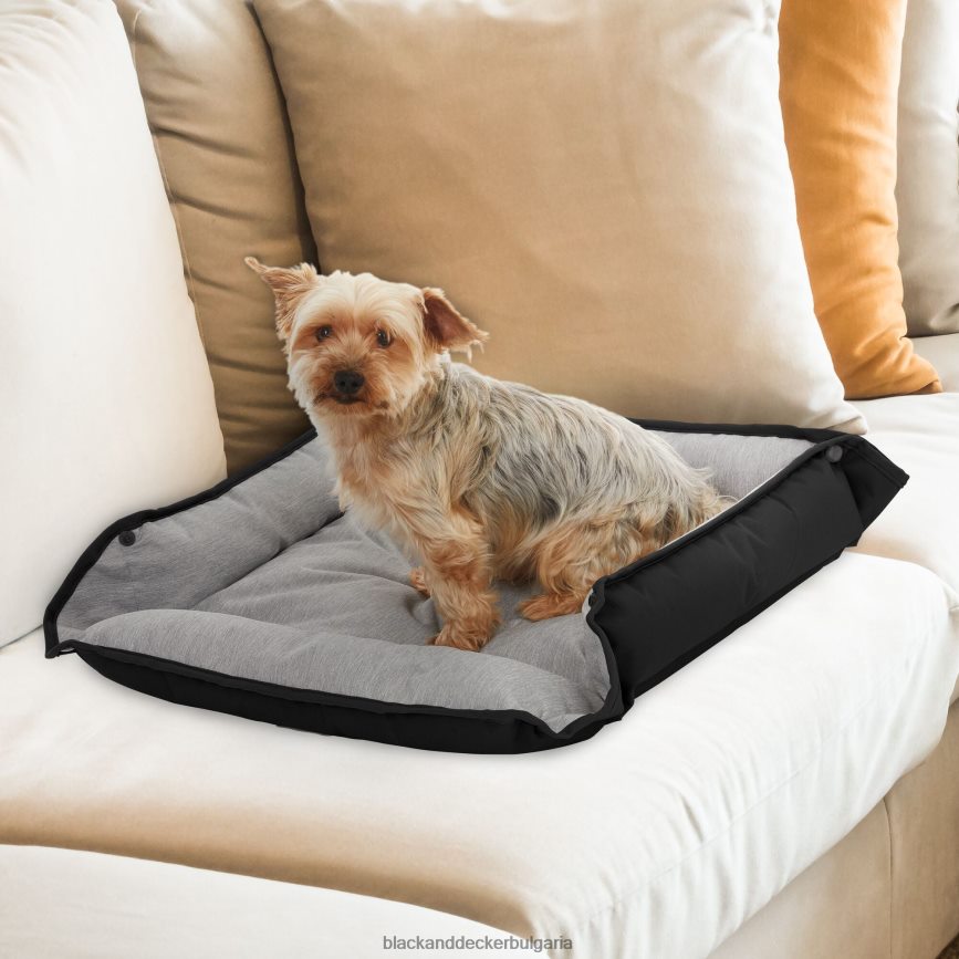 дом и начин на живот бг BLACK+DECKER четирипосочно легло за домашни любимци за средни кучета 24x20x3 в черно V8R6ZD231