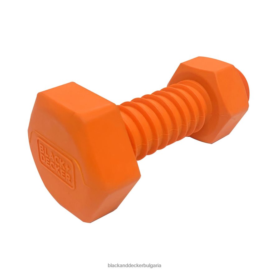 дом и начин на живот бг BLACK+DECKER bolt bone squeaker твърда гумена играчка за дъвчене за кучета 5 в оранжево V8R6ZD237
