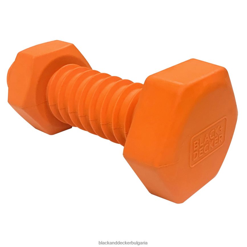 дом и начин на живот бг BLACK+DECKER bolt bone squeaker твърда гумена играчка за дъвчене за кучета 6,5 в оранжево V8R6ZD239