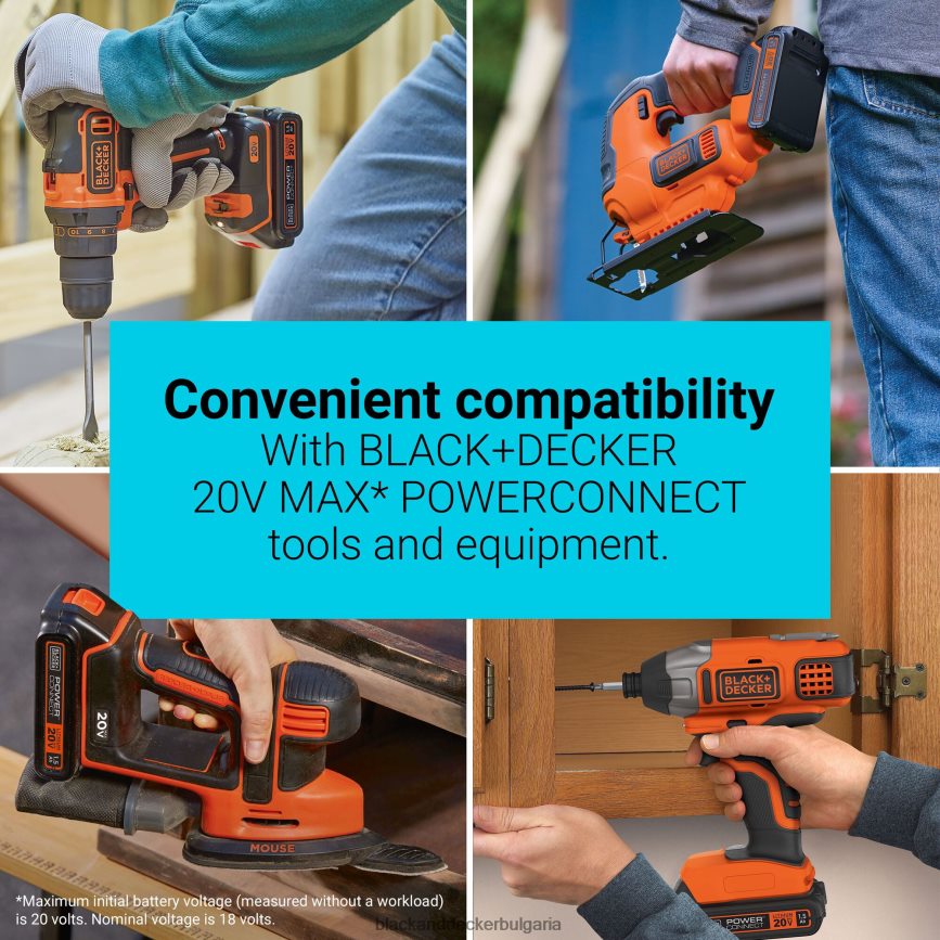 инструменти бг BLACK+DECKER 20v max powerconnect 1.5ah литиево-йонно зарядно устройство за батерии V8R6ZD723