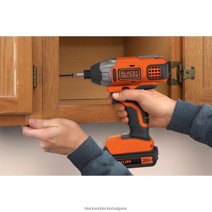 инструменти бг BLACK+DECKER 20v макс. свързване на захранване 1/4 инча само за безжичен ударен винтоверт V8R6ZD537