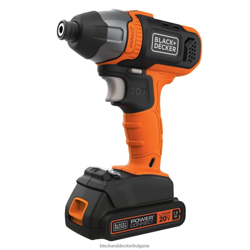 инструменти бг BLACK+DECKER 20v макс. свързване на захранване 1/4 инча само за безжичен ударен винтоверт V8R6ZD537