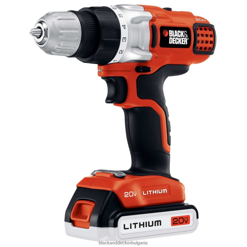 инструменти бг BLACK+DECKER 20v литиева 2-скоростна бормашина/винтоверт с чанта за съхранение бързо зарядно устройство V8R6ZD591