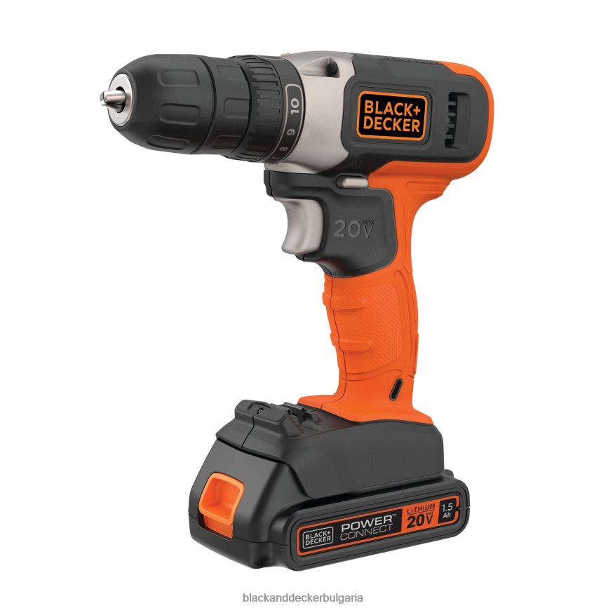инструменти бг BLACK+DECKER 20v макс. безжичен 3/8 в комплект за завиване на бормашина (1) литиево-йонна батерия със зарядно устройство V8R6ZD520