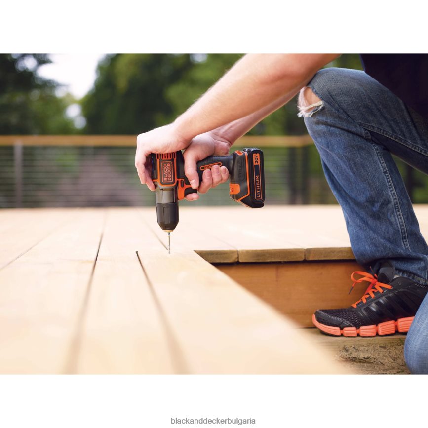 инструменти бг BLACK+DECKER 20v макс захранване 3/8 инча безжична бормашина/винтоверт с комплект за автоматично разпознаване V8R6ZD590
