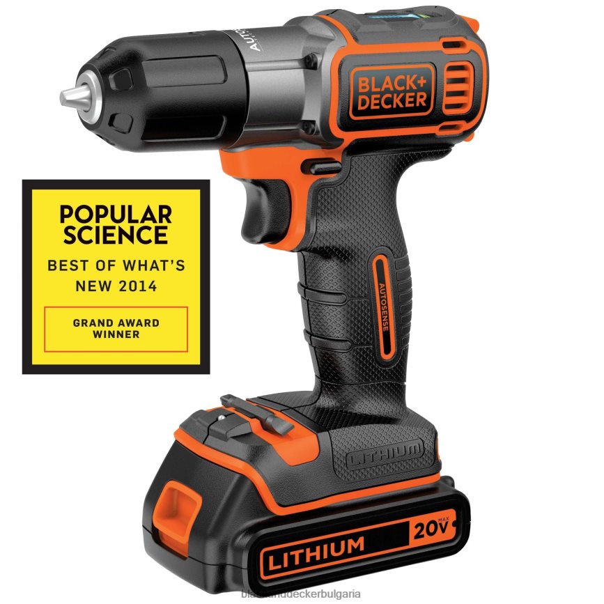 инструменти бг BLACK+DECKER 20v макс захранване 3/8 инча безжична бормашина/винтоверт с комплект за автоматично разпознаване V8R6ZD590
