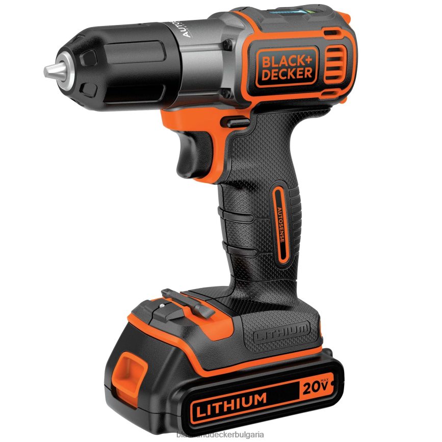 инструменти бг BLACK+DECKER 20v макс захранване 3/8 инча безжична бормашина/винтоверт с комплект за автоматично разпознаване V8R6ZD590