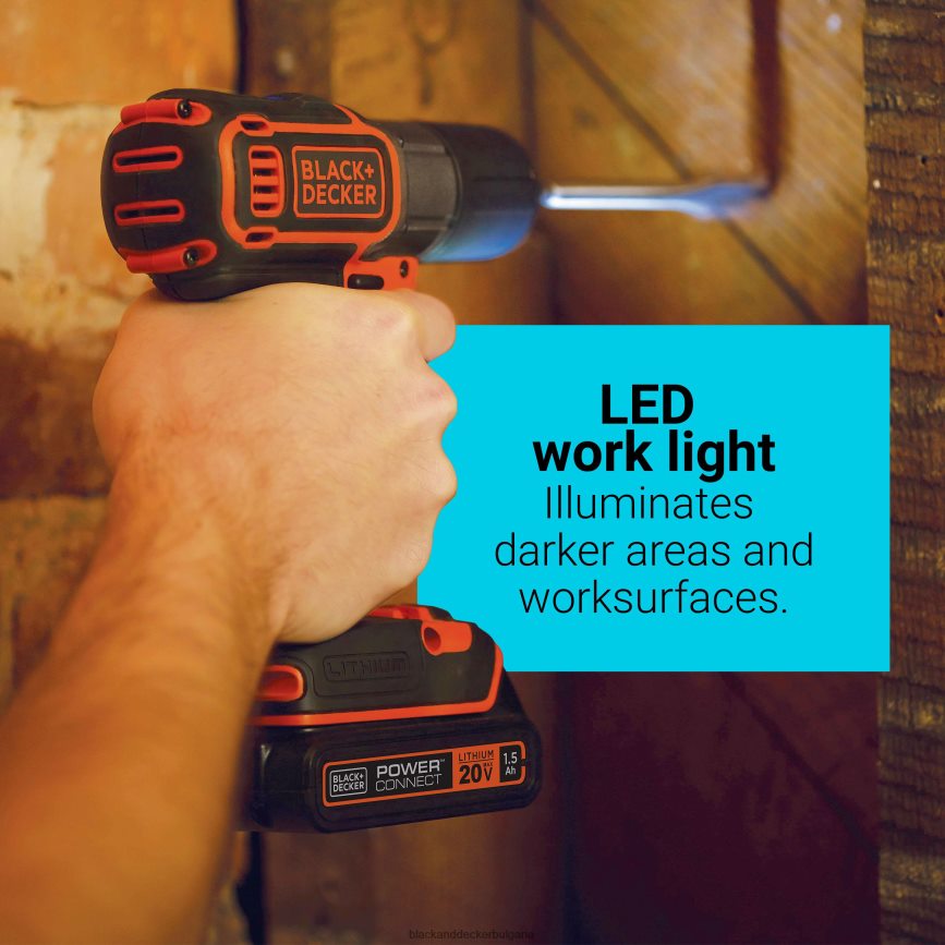 инструменти бг BLACK+DECKER 20v макс захранване 3/8 инча безжична бормашина/винтоверт с комплект за автоматично разпознаване V8R6ZD590