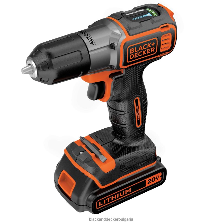 инструменти бг BLACK+DECKER 20v макс захранване 3/8 инча безжична бормашина/винтоверт с комплект за автоматично разпознаване V8R6ZD590
