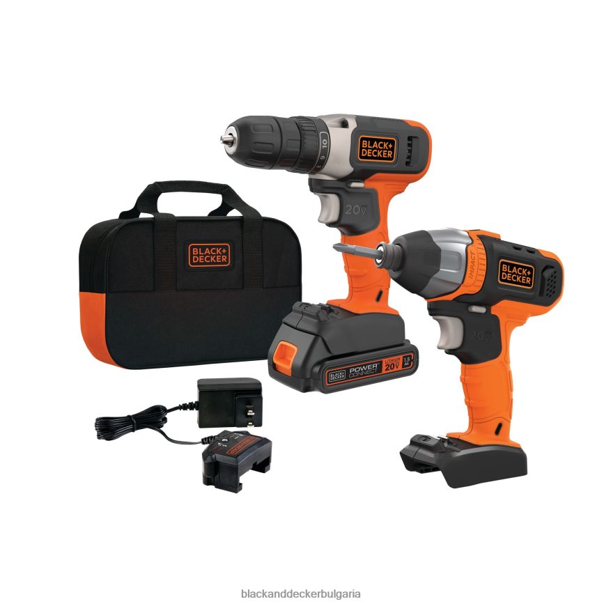 инструменти бг BLACK+DECKER 20v max ударна бормашина 2 комплекта V8R6ZD542