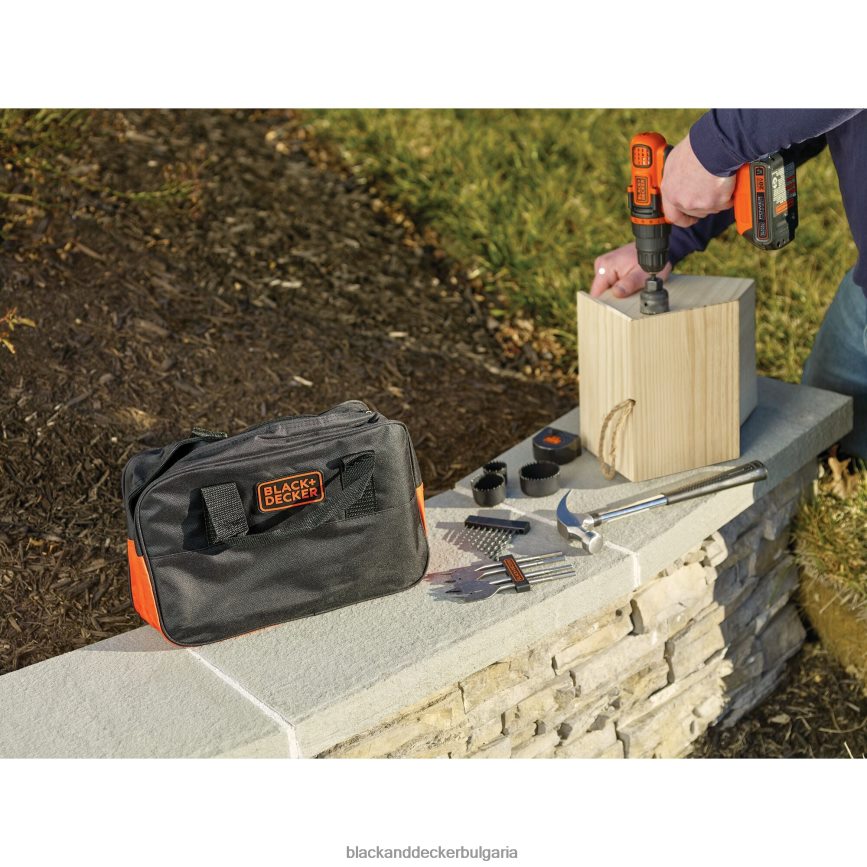 инструменти бг BLACK+DECKER 20v max бормашина и комплект инструменти за дома 68 части V8R6ZD551