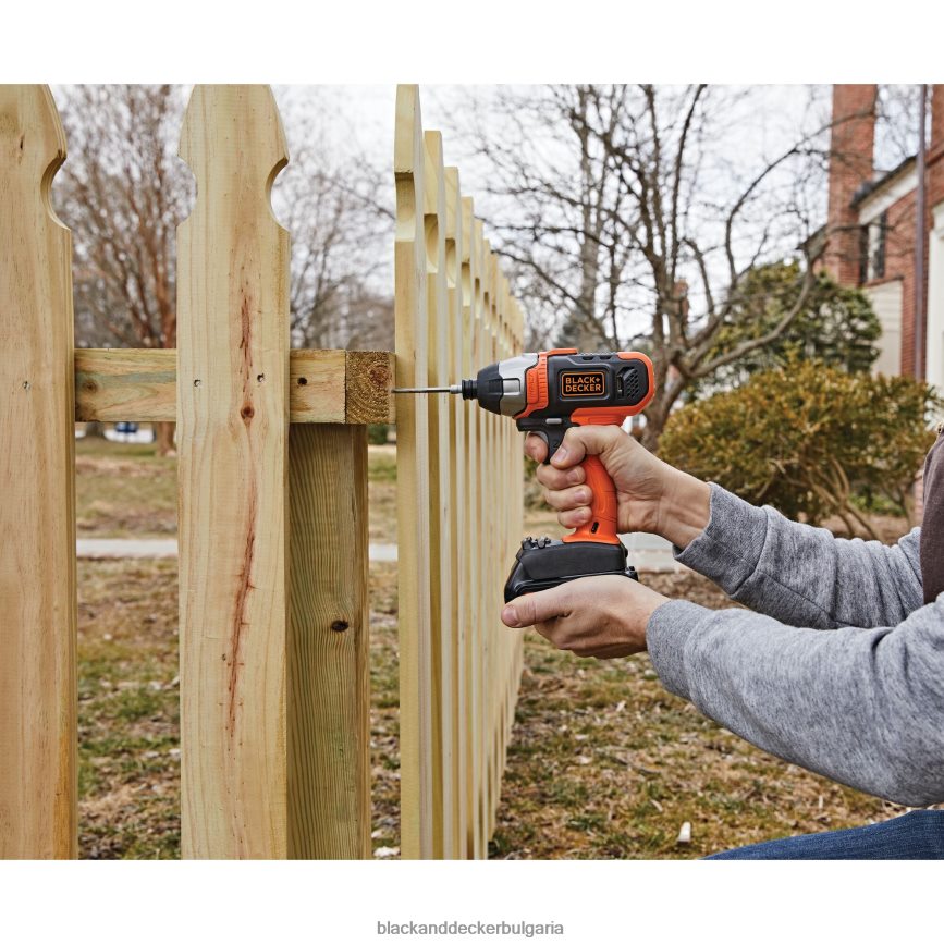 инструменти бг BLACK+DECKER 20v max безжичен ударен винтоверт със зарядно устройство и накрайник за закрепване V8R6ZD535