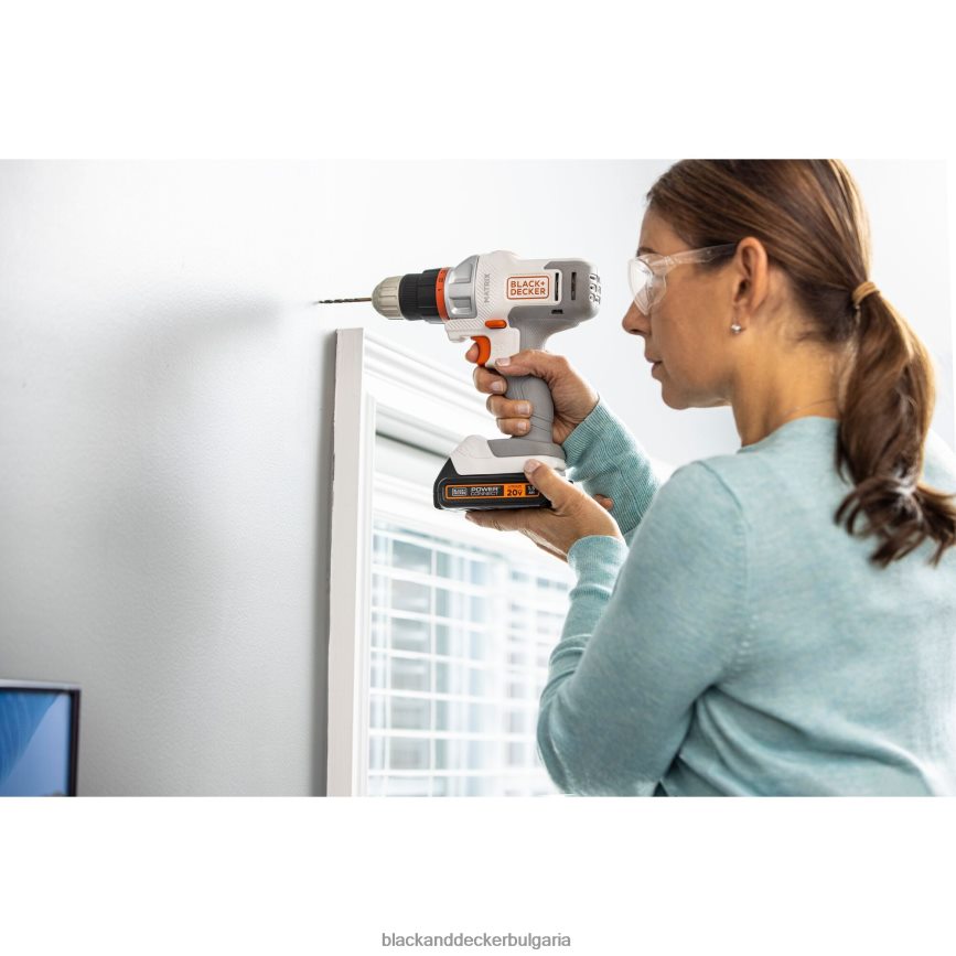 инструменти бг BLACK+DECKER 20v max матричен комплект акумулаторна бормашина/винтоверт бял V8R6ZD585