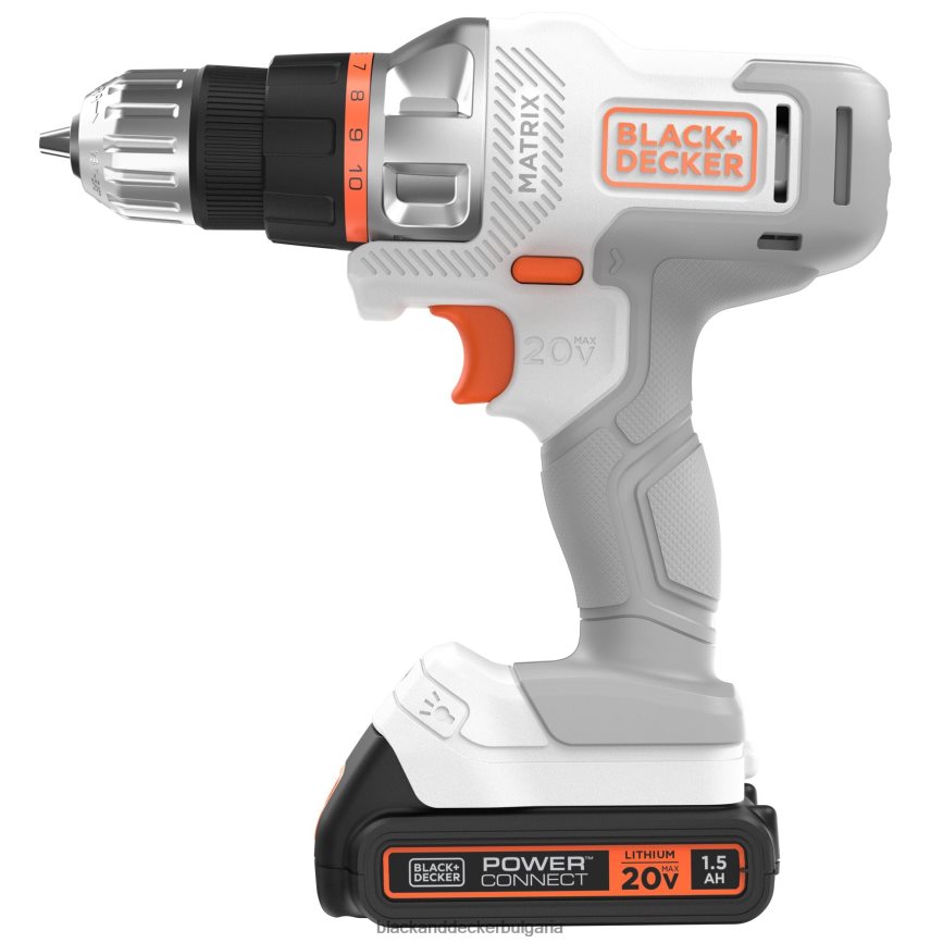 инструменти бг BLACK+DECKER 20v max матричен комплект акумулаторна бормашина/винтоверт бял V8R6ZD585