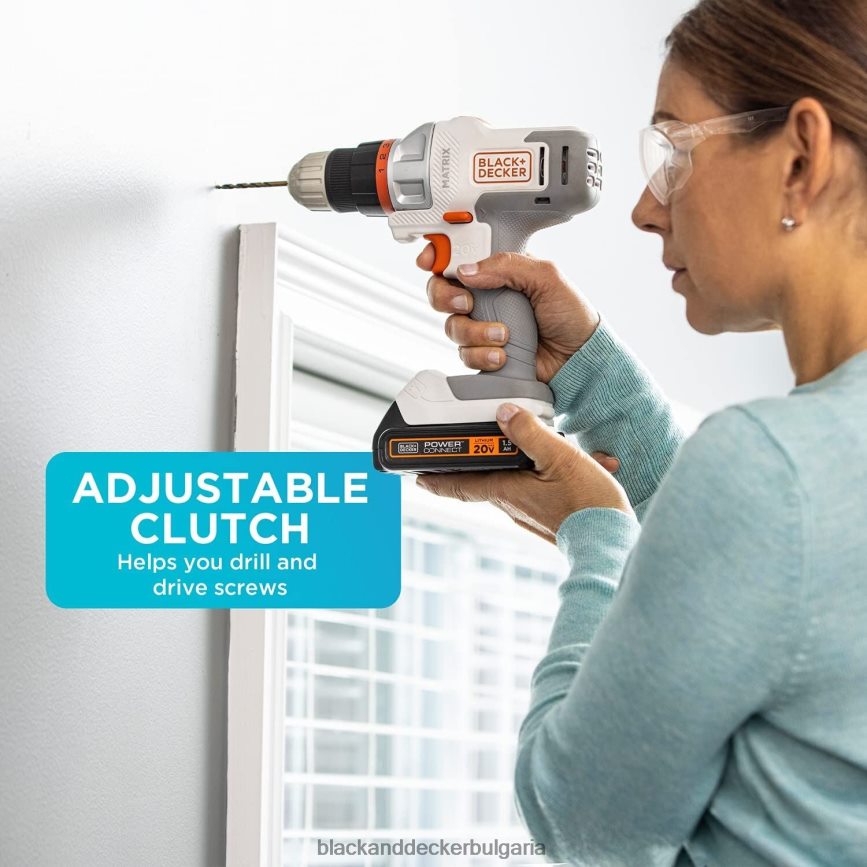 инструменти бг BLACK+DECKER 20v max матричен комплект акумулаторна бормашина/винтоверт бял V8R6ZD585