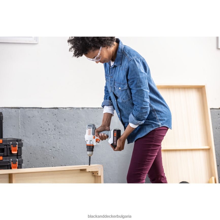 инструменти бг BLACK+DECKER 20v max матричен комплект акумулаторна бормашина/винтоверт бял V8R6ZD585