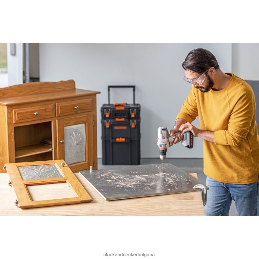 инструменти бг BLACK+DECKER 20v max матричен комплект акумулаторна бормашина/винтоверт бял V8R6ZD585