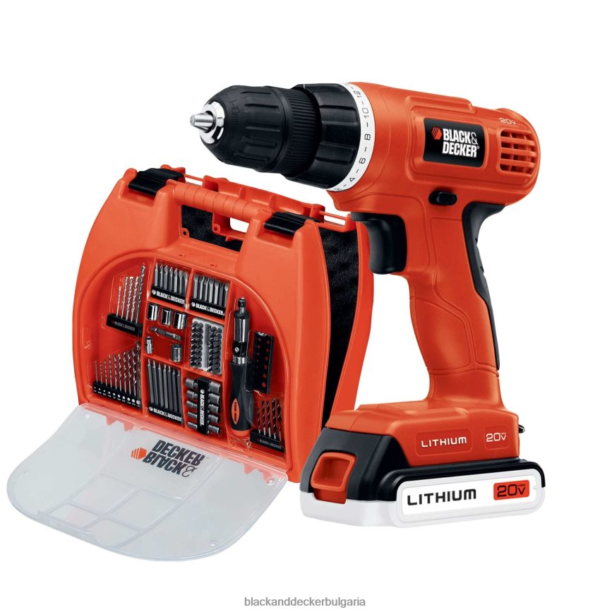 инструменти бг BLACK+DECKER 20v max powerconnect Комплект безжични бормашини 100 бр. комплект V8R6ZD552
