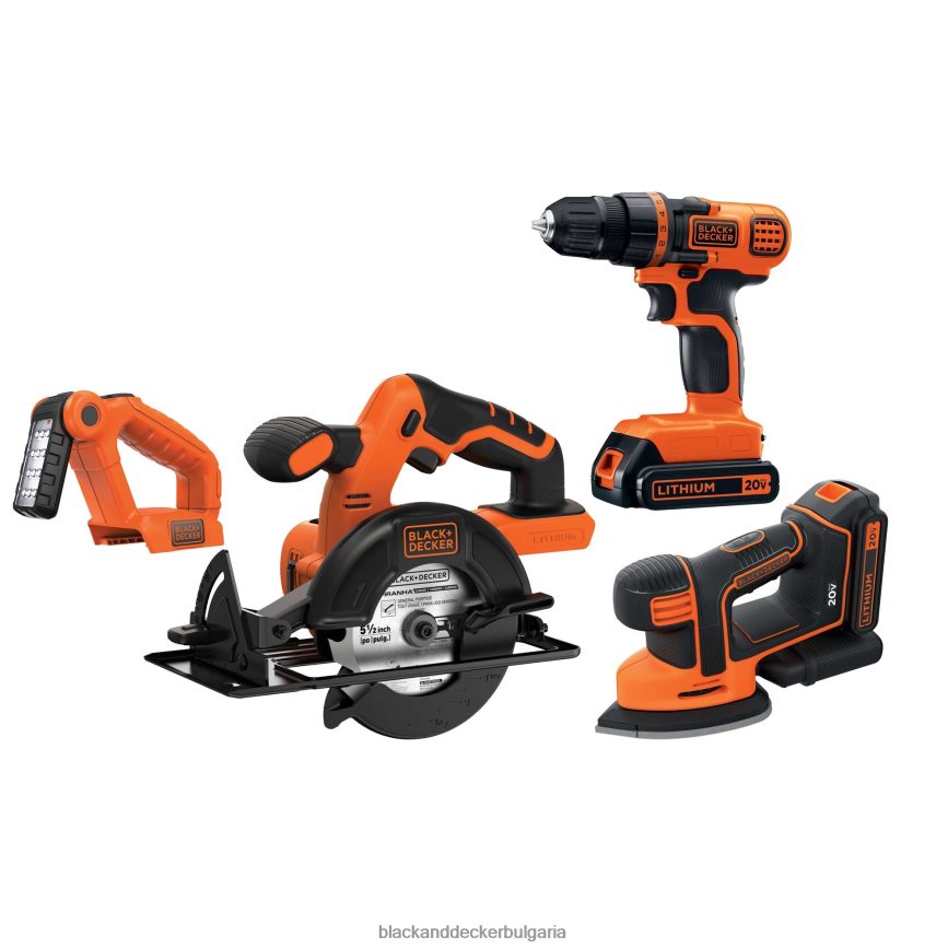 инструменти бг BLACK+DECKER Комбиниран комплект безжична бормашина 20v max powerconnect 4 инструмента V8R6ZD545