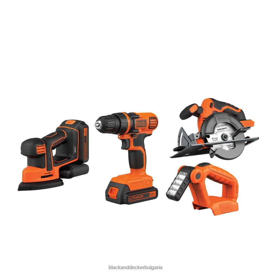 инструменти бг BLACK+DECKER Комбиниран комплект безжична бормашина 20v max powerconnect 4 инструмента V8R6ZD545