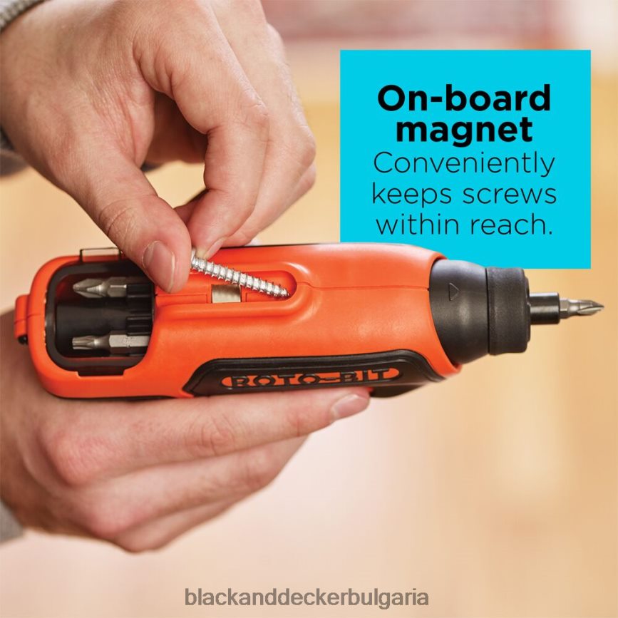 инструменти бг BLACK+DECKER 4v max акумулаторна отвертка с място за битове V8R6ZD560