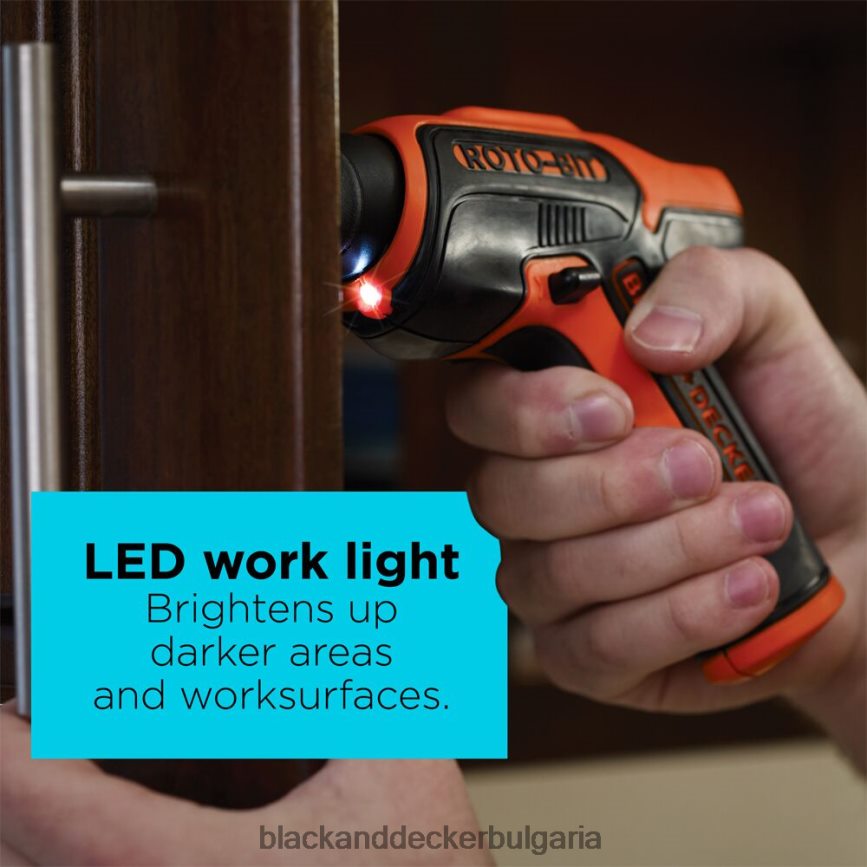 инструменти бг BLACK+DECKER 4v max акумулаторна отвертка с място за битове V8R6ZD560