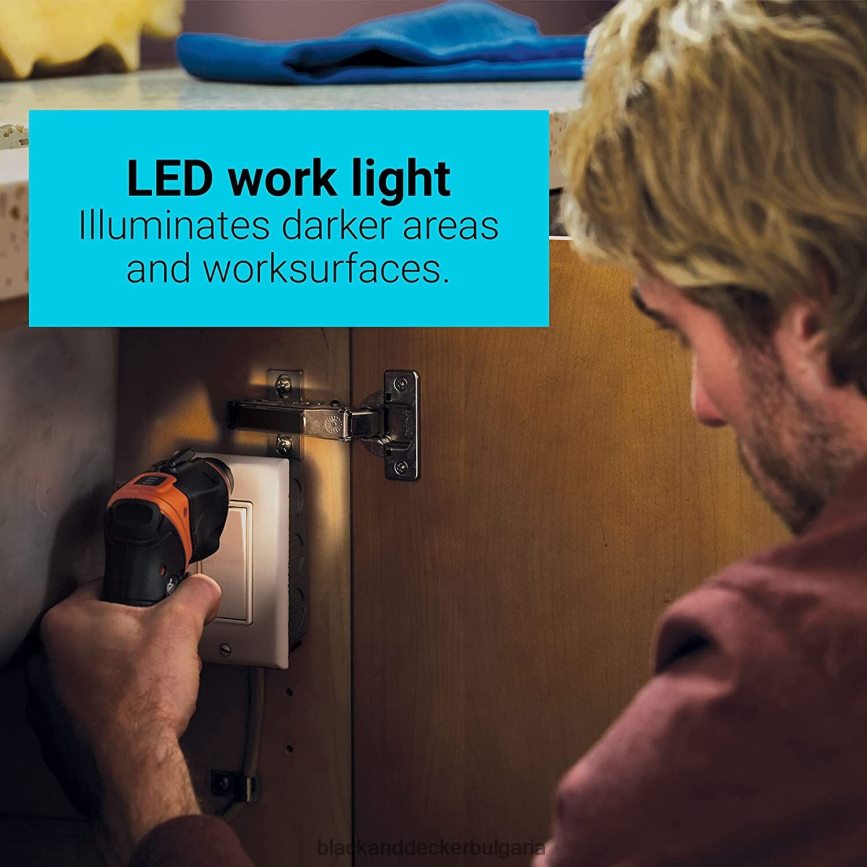 инструменти бг BLACK+DECKER 4v max акумулаторна отвертка с комплект за окачване на картини V8R6ZD564