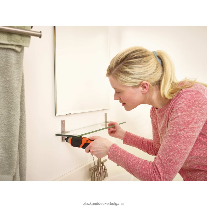 инструменти бг BLACK+DECKER 4v max акумулаторна отвертка с комплект за окачване на картини V8R6ZD564