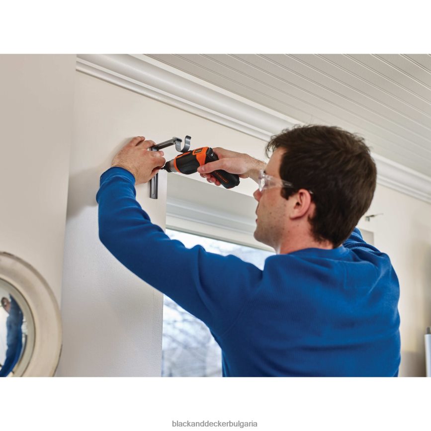 инструменти бг BLACK+DECKER 4v max акумулаторна отвертка с комплект за окачване на картини V8R6ZD564