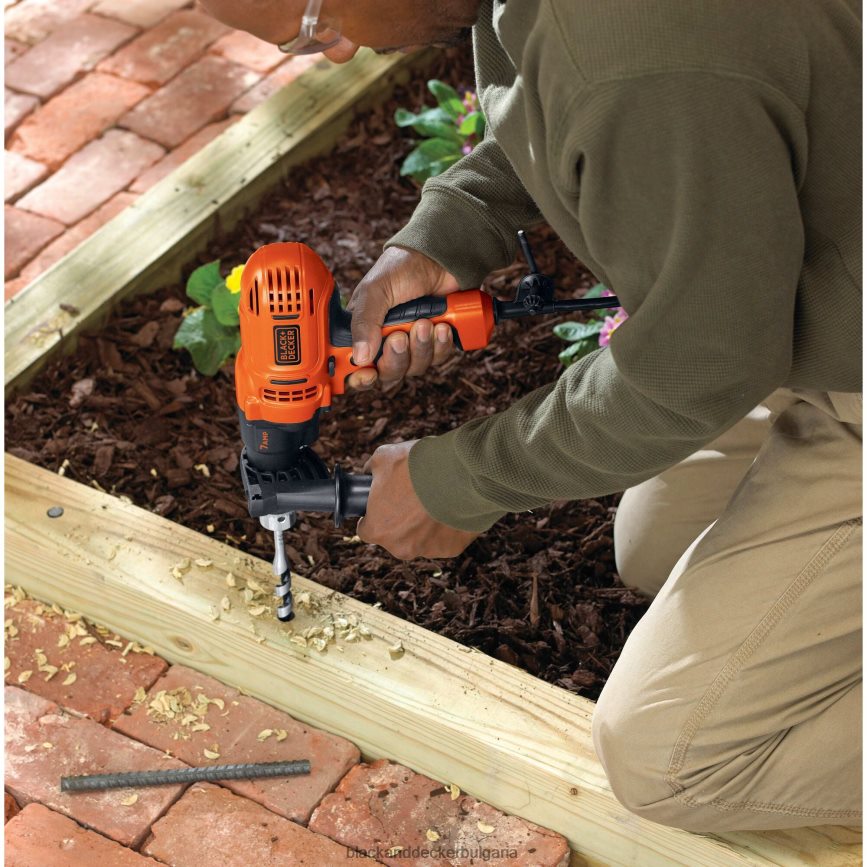 инструменти бг BLACK+DECKER 7,0 ампера 1/2 инча комплект електрическа бормашина/отвертка V8R6ZD573