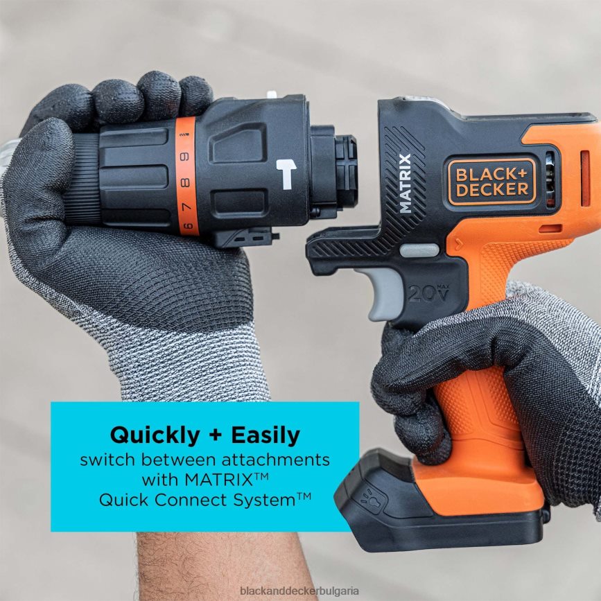 инструменти бг BLACK+DECKER матрична ударна бормашина мултифункционална приставка с калъф за съхранение V8R6ZD581