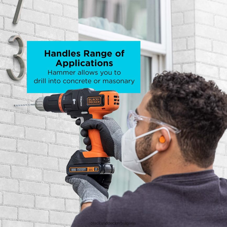 инструменти бг BLACK+DECKER матрична ударна бормашина мултифункционална приставка с калъф за съхранение V8R6ZD581