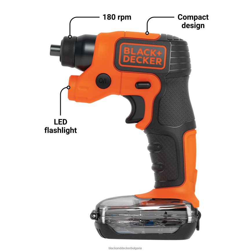 инструменти бг BLACK+DECKER lightdriver 4v max акумулаторна отвертка с пакет за съхранение V8R6ZD588