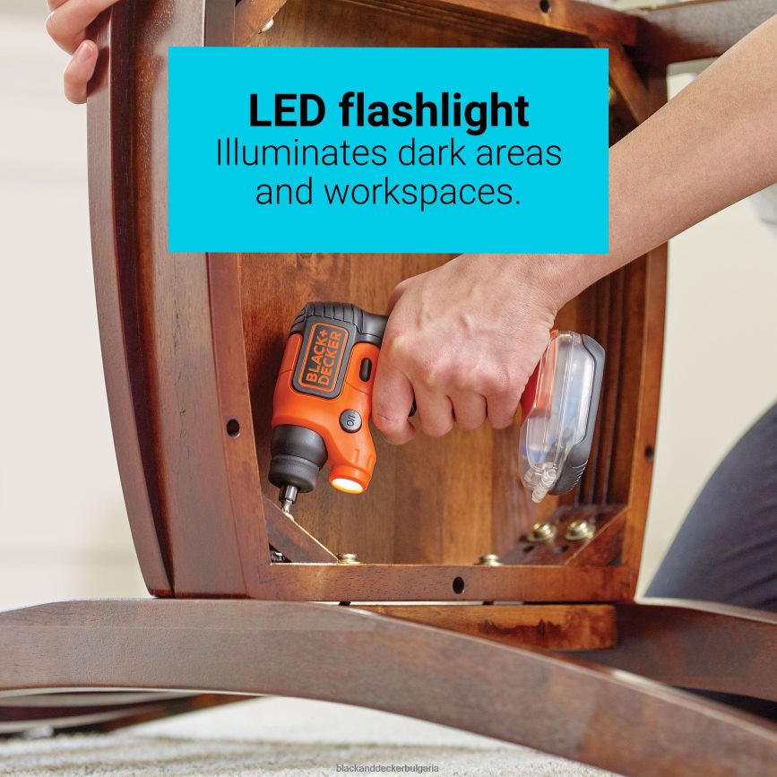 инструменти бг BLACK+DECKER lightdriver 4v max акумулаторна отвертка с пакет за съхранение V8R6ZD588