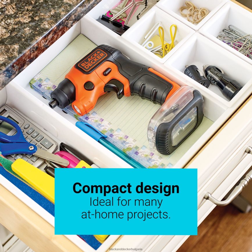 инструменти бг BLACK+DECKER lightdriver 4v max акумулаторна отвертка с пакет за съхранение V8R6ZD588