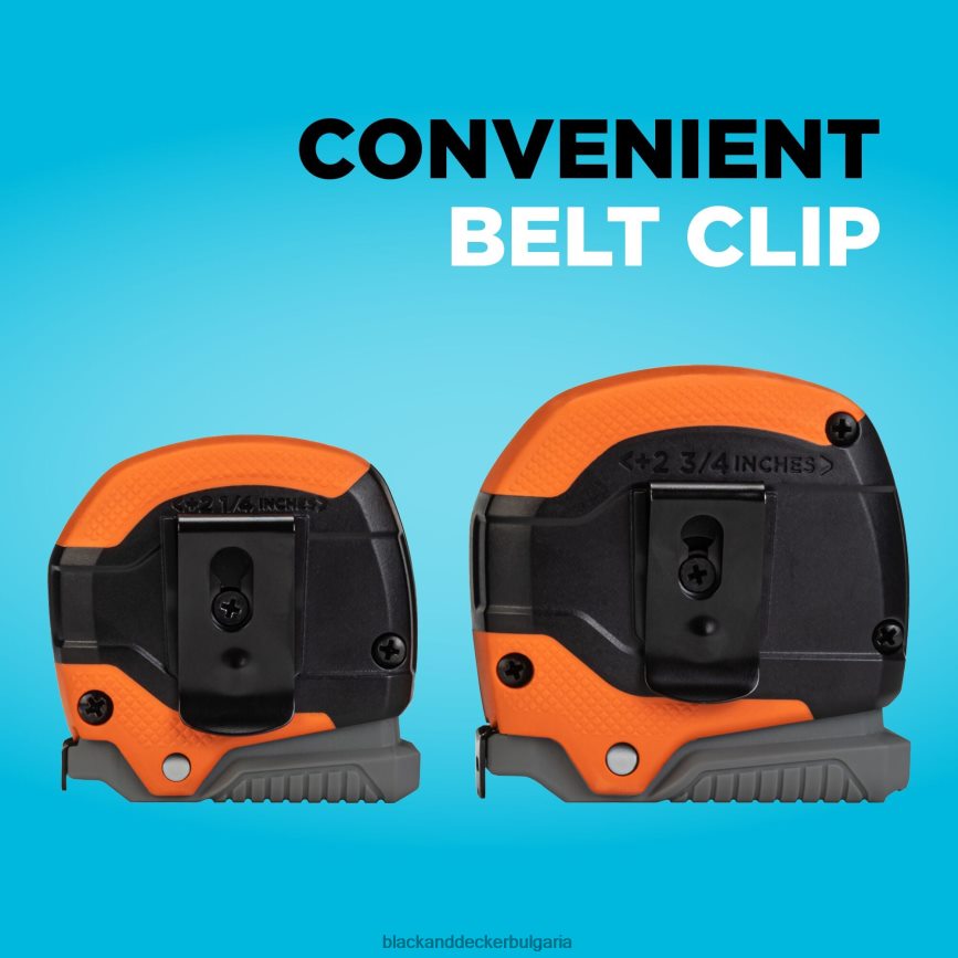 инструменти бг BLACK+DECKER рулетка сноп ръкохватка освобождаване самозаключване 12-футови и 16-футови 2 пакета V8R6ZD614