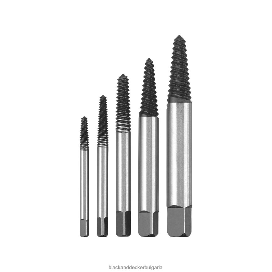 инструменти бг BLACK+DECKER комплект винтови екстрактори 5 бр V8R6ZD759