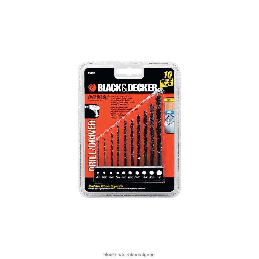 инструменти бг BLACK+DECKER комплект свредла 10 бр V8R6ZD597