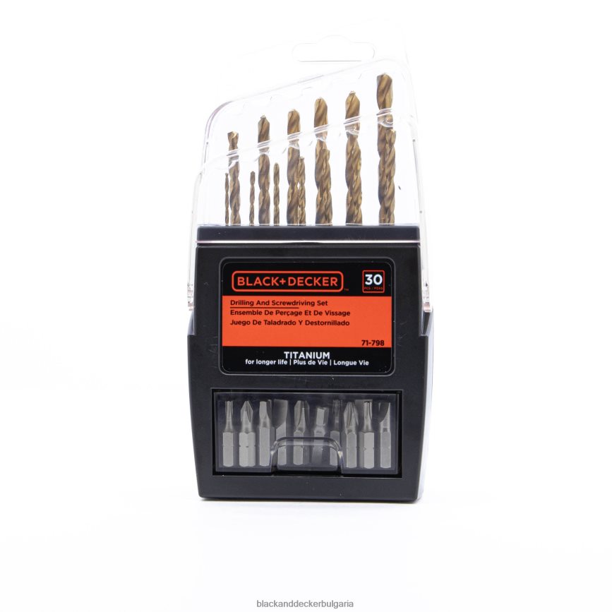 инструменти бг BLACK+DECKER Метален комплект за пробиване и забиване от 30 части V8R6ZD596