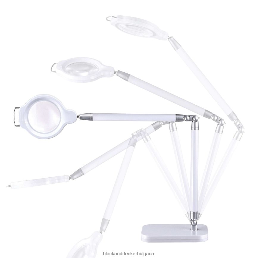 инструменти бг BLACK+DECKER ултрадостъпна лупа led настолна лампа бяла V8R6ZD691