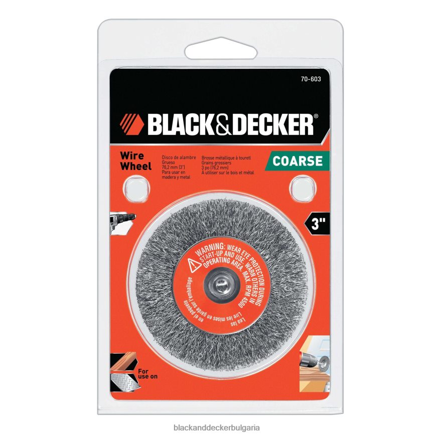 инструменти бг BLACK+DECKER телено колело 1/4-инчово гофрирано грубо стебло 3-инчово V8R6ZD639