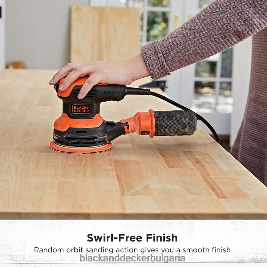 инструменти бг BLACK+DECKER орбитална шлифовъчна машина 5-инчов 2,4-ампера V8R6ZD618