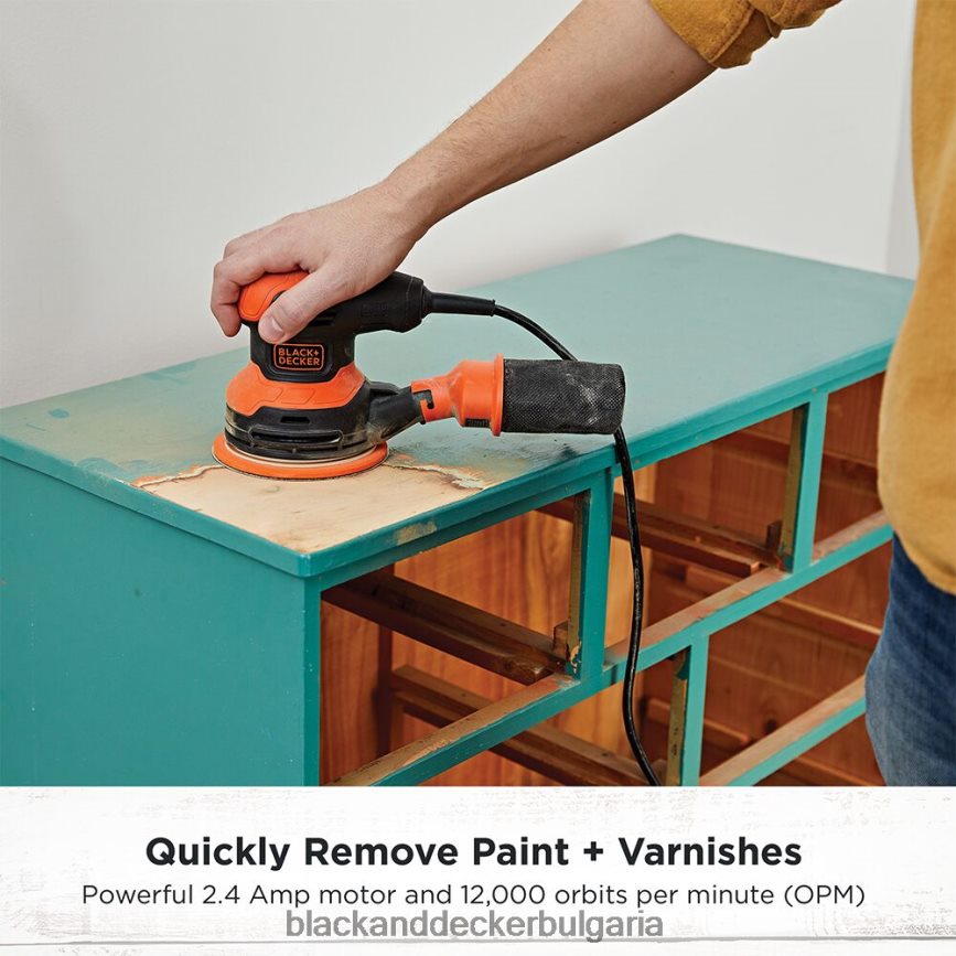 инструменти бг BLACK+DECKER орбитална шлифовъчна машина 5-инчов 2,4-ампера V8R6ZD618