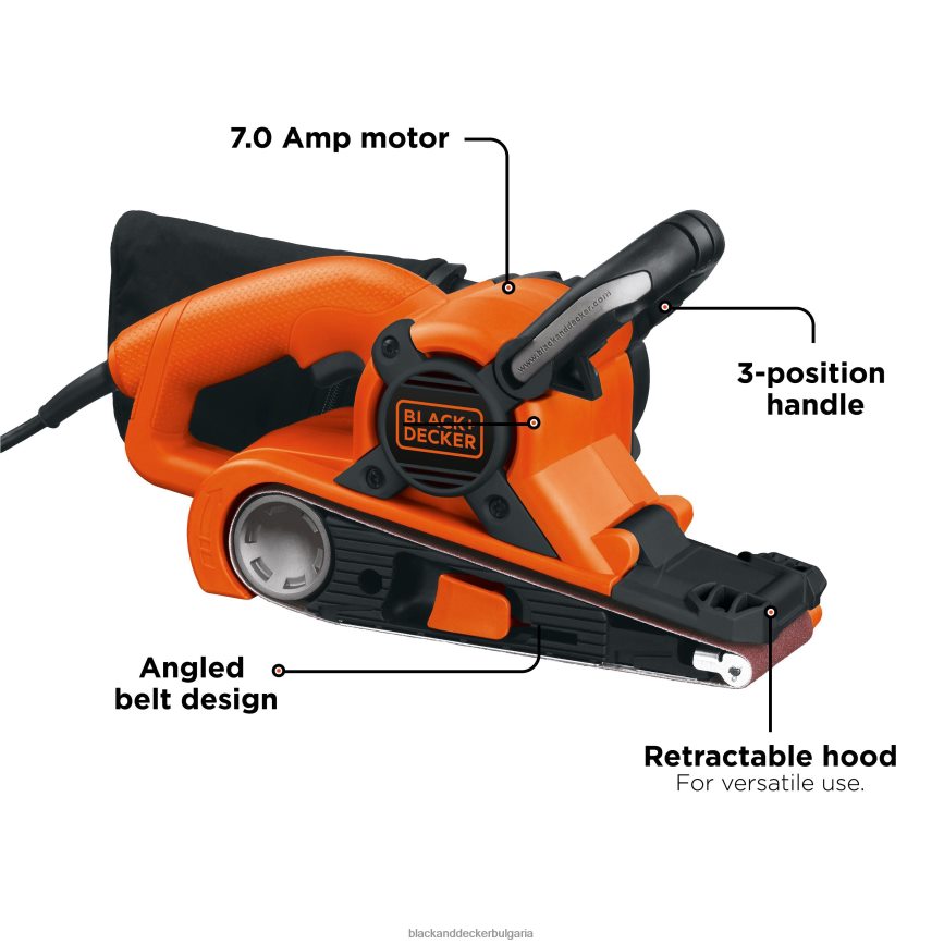 инструменти бг BLACK+DECKER лентов шлайф с торба за прах 7-amp 3-инча на 21-инча V8R6ZD645