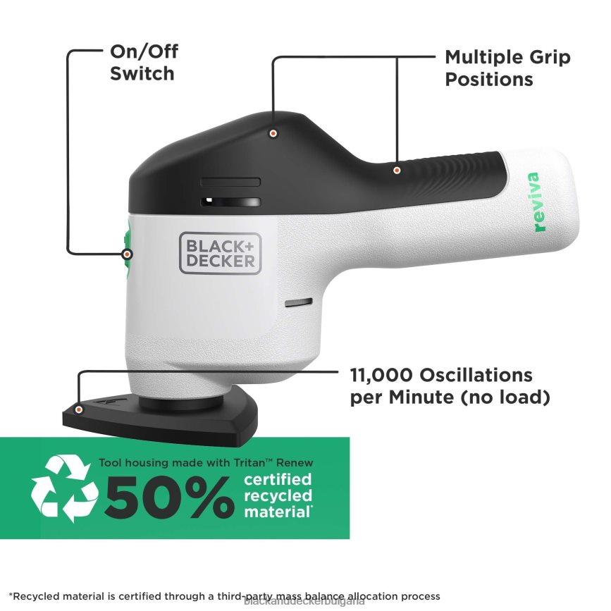 инструменти бг BLACK+DECKER reviva 12v max безжичен шлайф за детайли със зарядно устройство V8R6ZD616